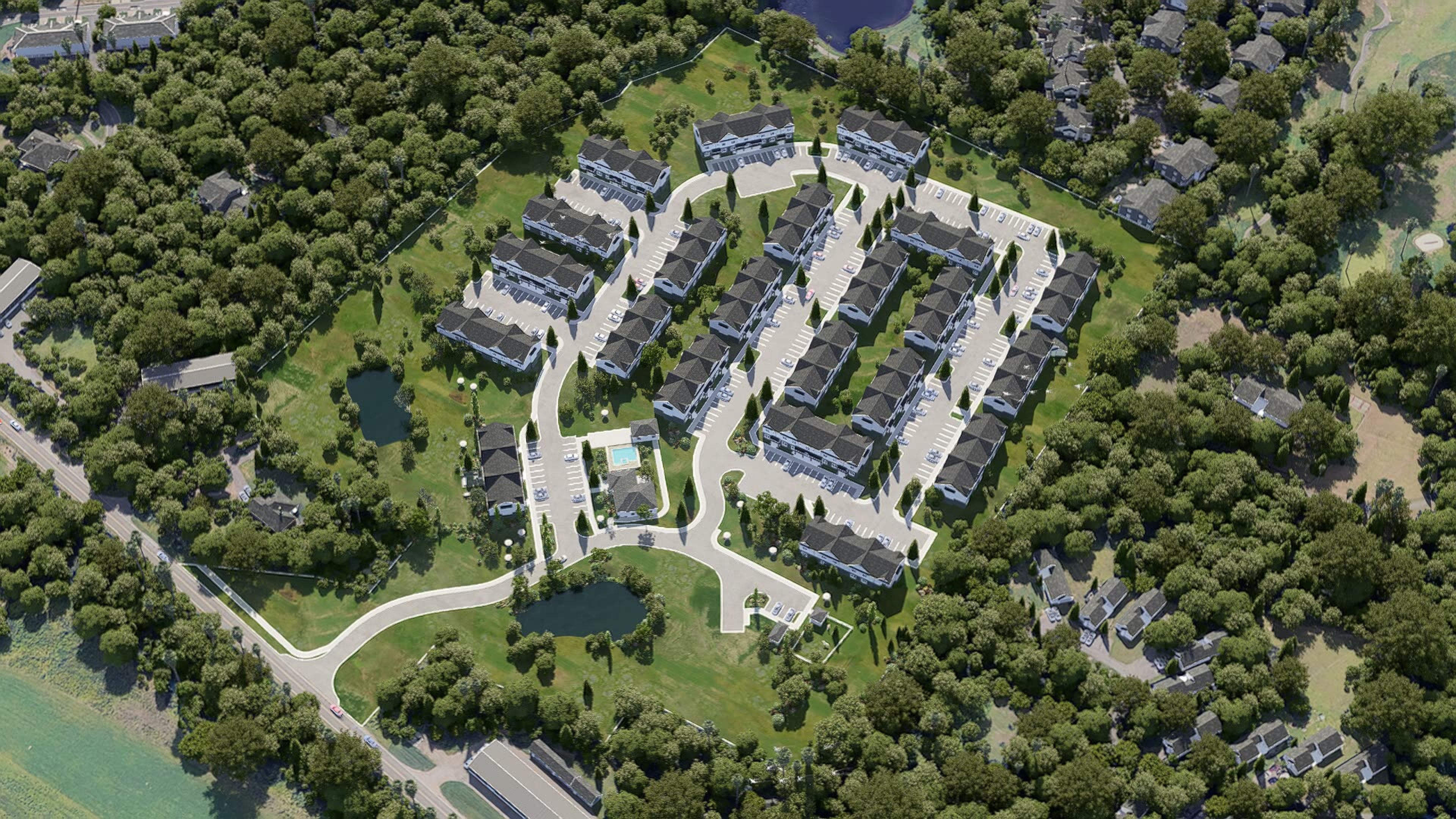 Encore at Reems Creek aerial view with surrounding trees