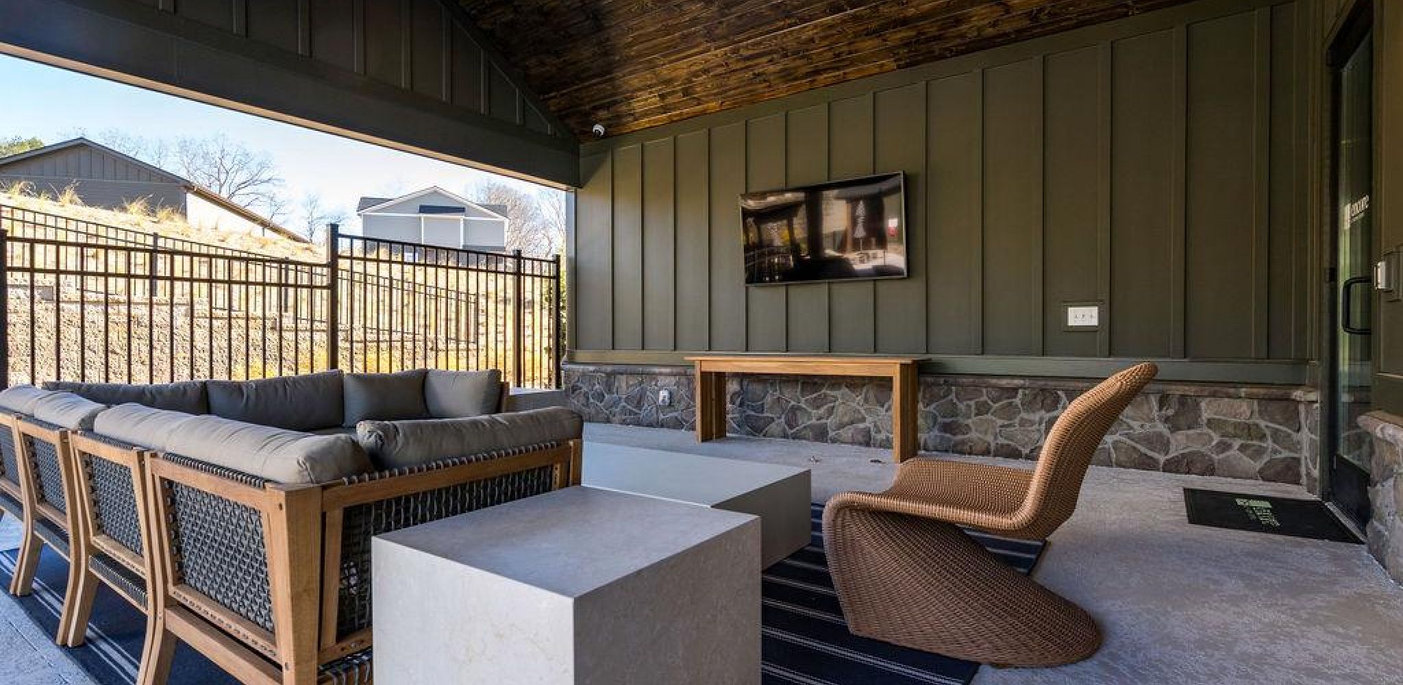 Encore at Reems Creek family having fun in the pool